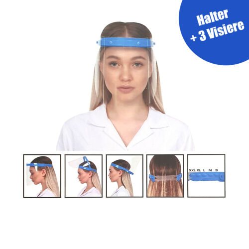 UNISEX Gesichtsschutz Visier aus Kunststoff Anti Fog Augenschutz Spuckschutz Blu - Afbeelding 1 van 8