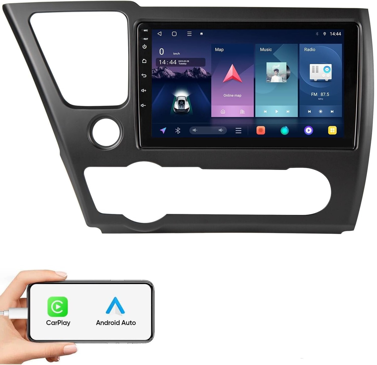 For 2013-2017 Honda Civic Apple Carplay Android 14.0 Car Stereo