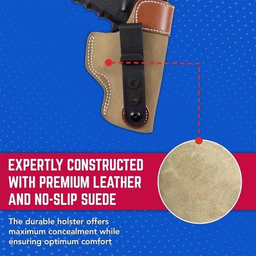 Lightweight Sof-Tuck Leather Holster for GLOCK & Taurus - Easy Access Right-Hand - Picture 7 of 8