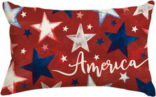 4Th of July Patriotic Memorial Day Throw Pillow Covers 12X20 Red White and Blue