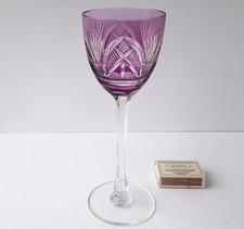 Verre À Vin Tige Surcouché Taillé Main Val St. Lambert? 1900 L849