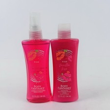 BODY FANTASIES PINK VANILLA KISS Fragrance Body Spray Lotion Set 3.2oz