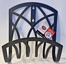 Liberty Garden Black Decorative Steel 125 ft Water Hose Holder Hanger Wall Mount