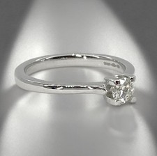 Platinum Solitaire Engagement Ring, Natural Diamond 4mm,  4.75grams  Size M 1/2