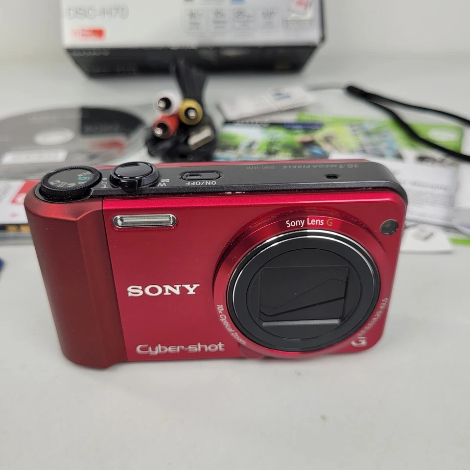 Sony Cyber-Shot DSC-H70 16.1MP 10x Optical Zoom Red Digital Camera Charger 2xBat - Image 2 of 4