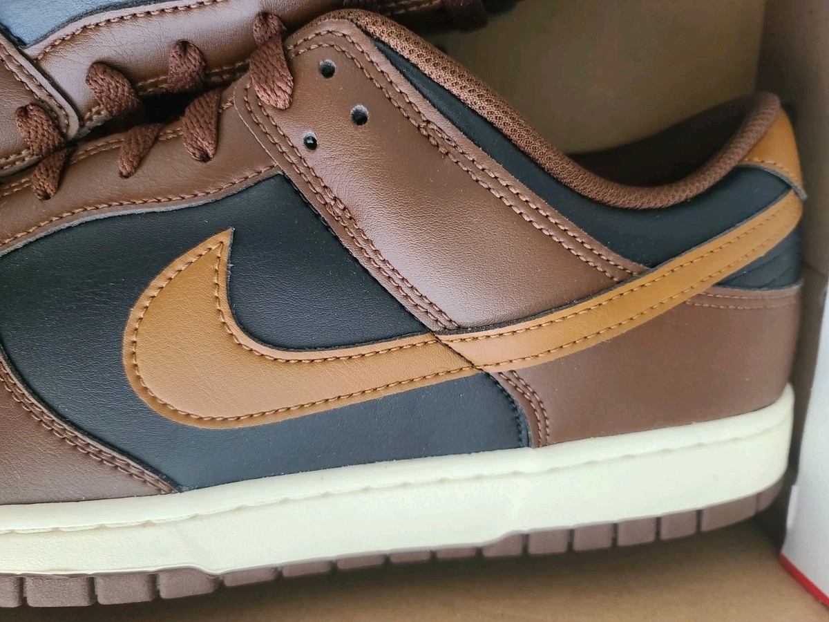 Size 15 Nike Dunk Low Black & Cacao Wow Tan Lifestyle Shoes NEW