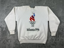 Vintage Atlanta 1996 Olympics Sweatshirt Made In USA L Rare Yellowing Stain