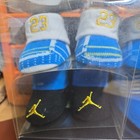 NIKE Newborn Infant Booties Black/blue/White Socks 4 Pack 0-6 Months Jump Man  — photo 2