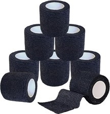 8/pk 2" x 5 Yards Self Adhesive Medical Bandage Cohesive Breathable Wrap Black