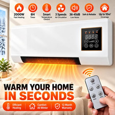 Wall Mount Space Heater Air Conditioner Combo Remote Touch Screen Fan Room 110V