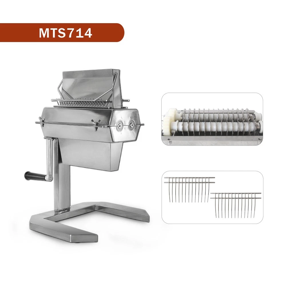 Manual Meat Tenderizer 7 inch Food inlet Stainless Steel, for Commercial Kitchen