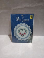 Mini Classics Stamped Cross Stitch Kit Pattern 3601 Rose Floral Heart Lace NEW
