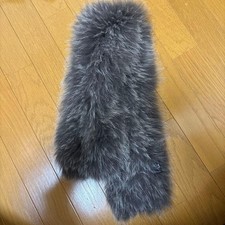 SAGAFURS Real Fox Fur Scarf Dark Gray 86cm x 15cm