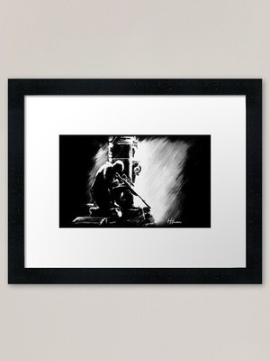 Hitman bw Framed Art Print Framed Wall Art Poster Canvas Print Picture