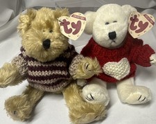 Lot Of 2 Vintage Ty Attic Treasures Jointed Beanie Baby Bears