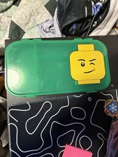 Lego MiniFigure Storage Case Tray Empty Box Green Made in USA