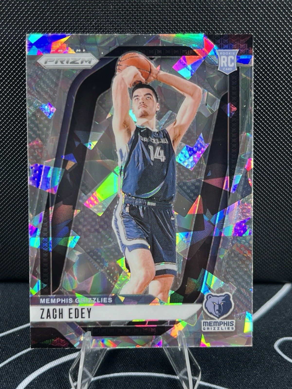 2024-25 Prizm Zach Edey #249 Cracked Ice Prizm RC Memphis Grizzlies