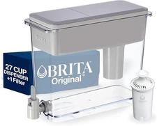 (NEW) Brita XL 27-Cup UltraMax Filtered Water Dispenser W/(1)Filter - GREY