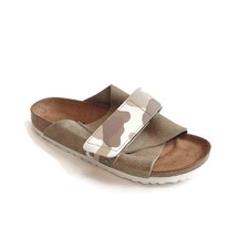 Birkenstock Kyoto Womens 8 Mens 6 Nubuck Suede Leather Sandals Gray Taupe Narrow