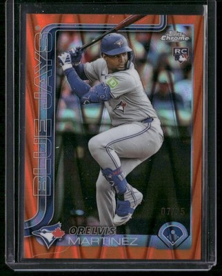 2025 Topps Chrome #105 Orelvis Martinez Orange Lava Refractors #7/25