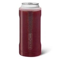 Hopsulator Slim 12Oz Glitter Merlot Beverage Insulator For Slim Cans