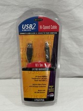 NEW Belkin USB2 2.0 High Speed 40Mbps Cable 10'/3m A Plug/B Plug F3U133-10