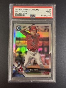 2018 Bowman Chrome Refractor Mike Trout #37 /499 PSA 9 Mint