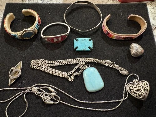 Vintage Mod Mixed Lot Costume Jewelry Craft Repurpose Wear Repair Native Watch