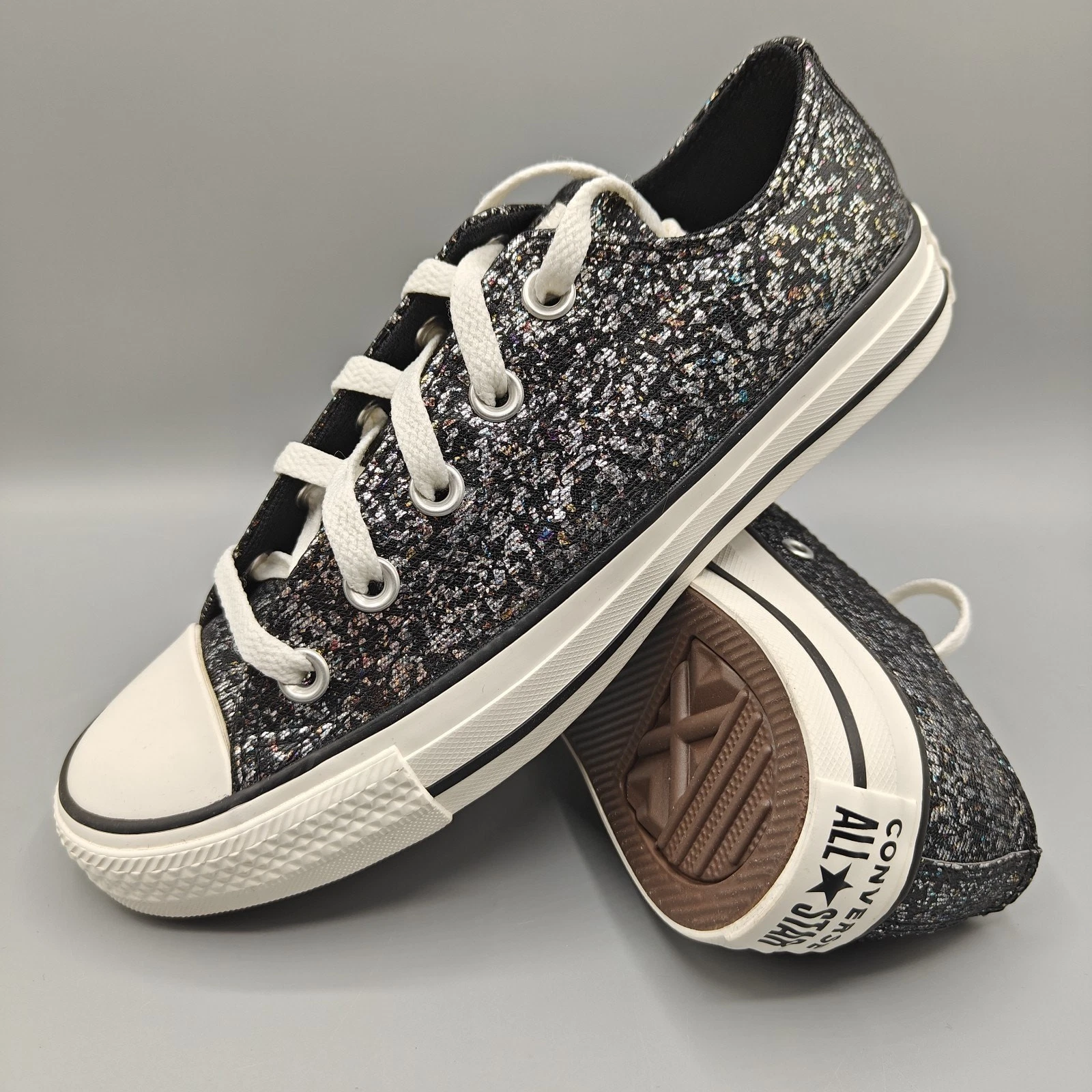 CONVERSE Chuck Taylor All Star Low Top Glitter Nero A11138C Donna Taglia 6