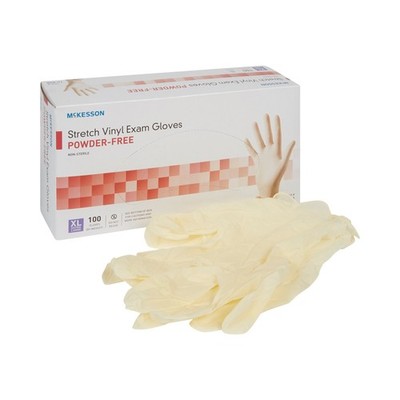 McKesson Stretch Vinyl Exam Glove Standard Cuff Length X-LARGE 100 per Box