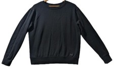 Under Armour Black Crewneck Sweatshirt Small UA Logo Loose Fit Basics Training