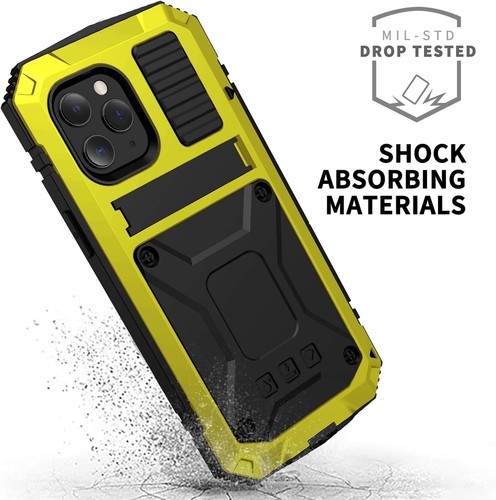 Funda de cuerpo completo de metal con soporte para iPhone 12 Pro Max protector de pantalla incorporado - Imagen 5 de 10