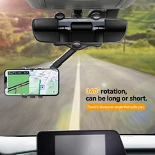 Universal Car Rear View Mount Phone Holder 360° Cradle Stand For Cell Phone