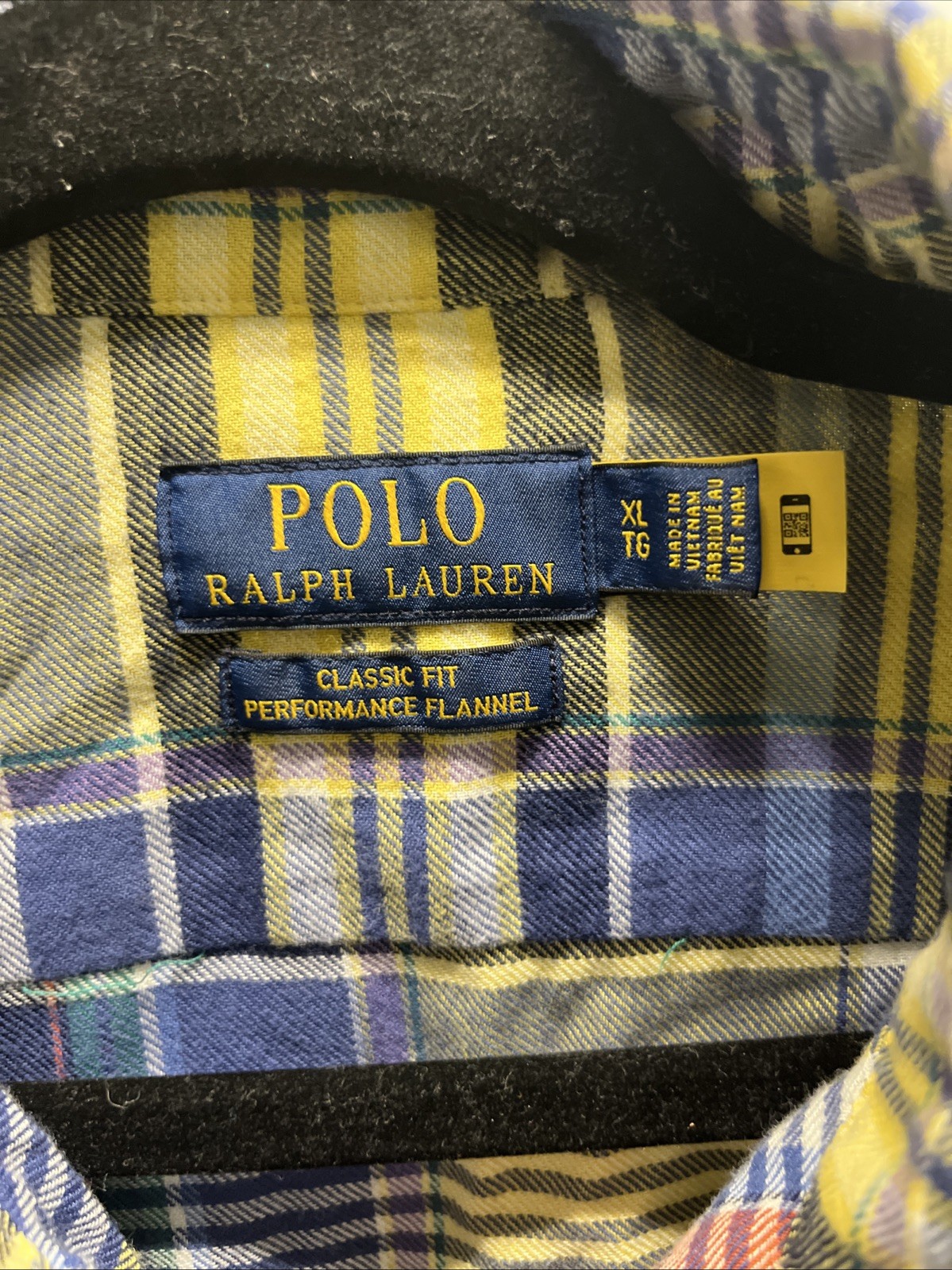Polo Ralph Lauren Mens Xl Performance Flannel Yellow Plaid Classic Fit thumbnail 3