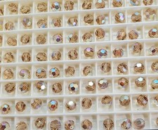 Vintage Swarovski 5000 5mm Round beads, Ceylon Topaz AB 24pcs Rare