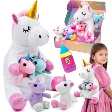 Unicorns Gifts for Girls Unicorn Stuffed Animals Plush Toys Mommy Unicorn wit...