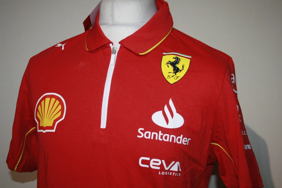 Polo Puma x Scuderia Ferrari Team Para Hombre con Cremallera - M - Rojo - Top de Carreras F1 Nuevo con Etiquetas Foto 2 de 4