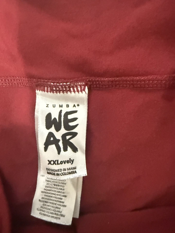 Leggings Zumba Wear Borgoña Con Acentos Amarillos XXL Excelente Estado Foto 2 de 3