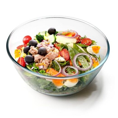 4.7 Quart Large Glass Mixing Bowl, Clear Large Salad Bowls Glass Big Mixing - Picture 1 of 7