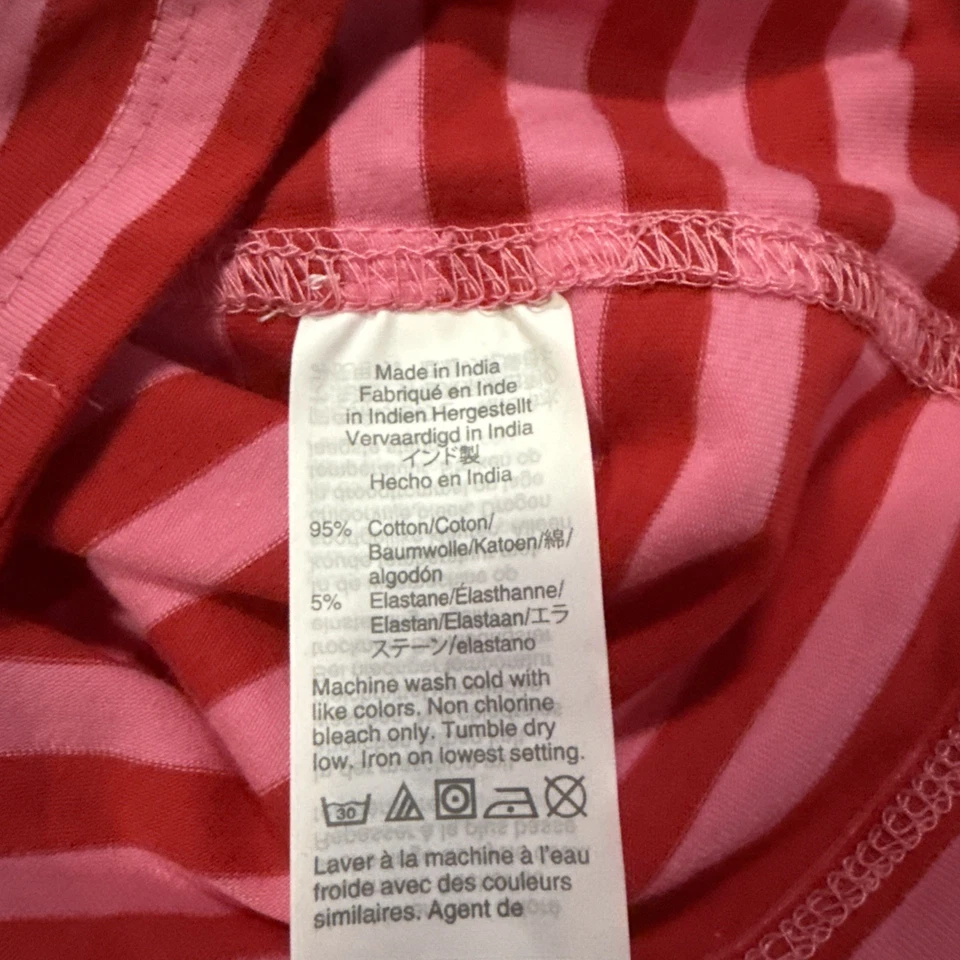 Jcrew 女式红色/粉红色条纹睡衣短裤套装 M 码-全新带标签 — 第 4/4 张图片