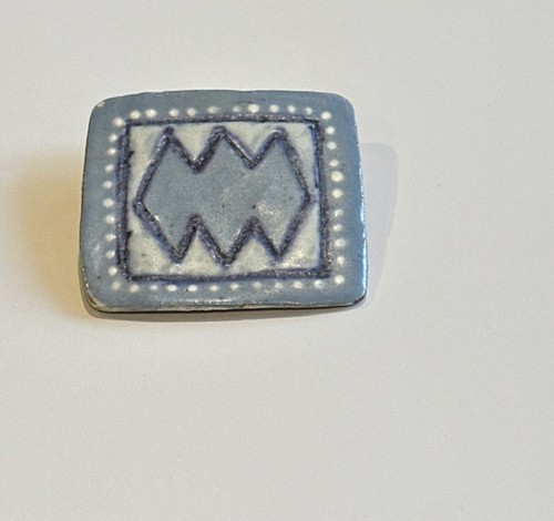 Vtg Karin Og Aase Danmark Ceramic Pottery Danish Abstract Brooch Denmark 1.75"