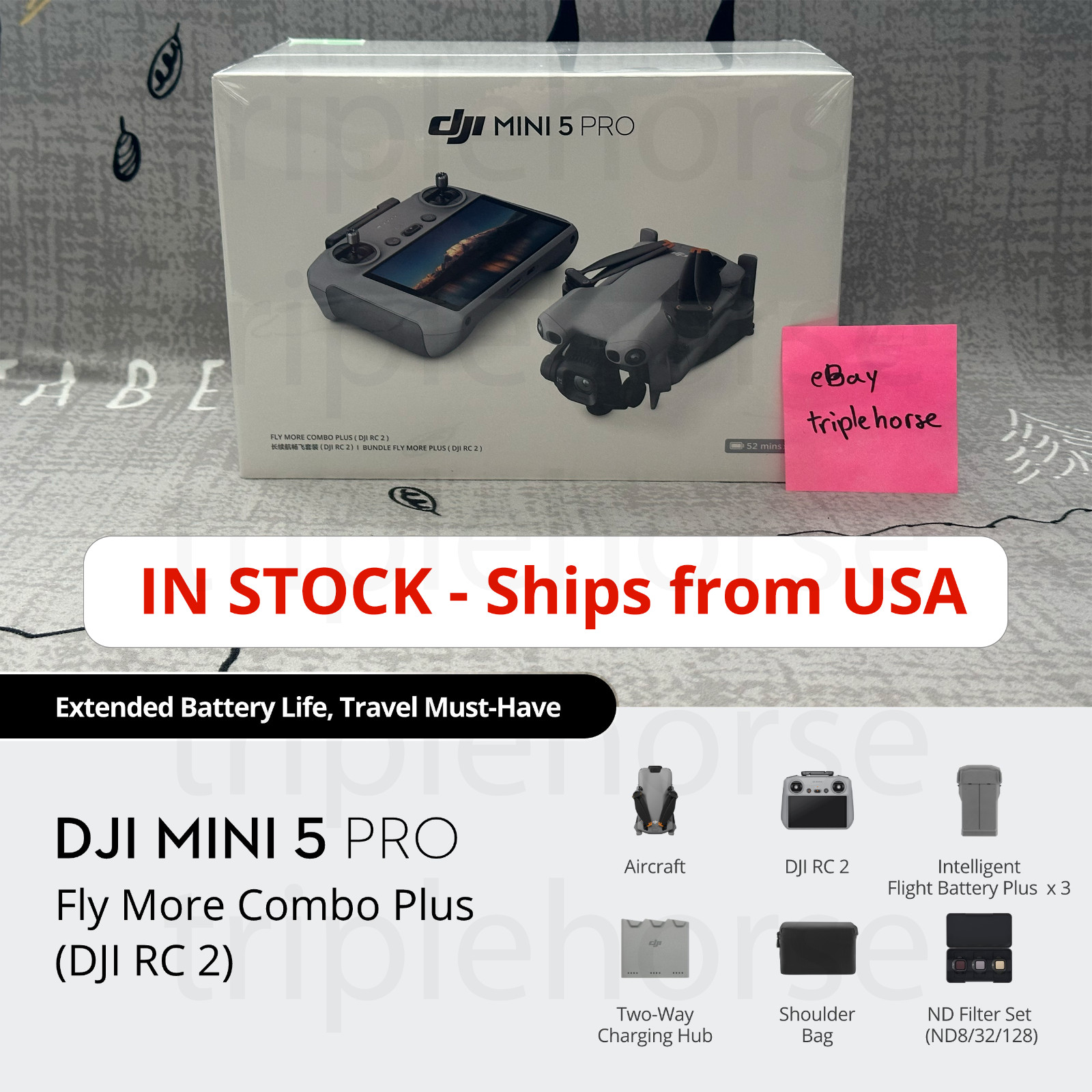 🔥 DJI Mini 5 Pro Fly More Combo Plus (RC2) 🔥 FREE 2 DAY ✈️ FROM US 🇺🇸 TODAY