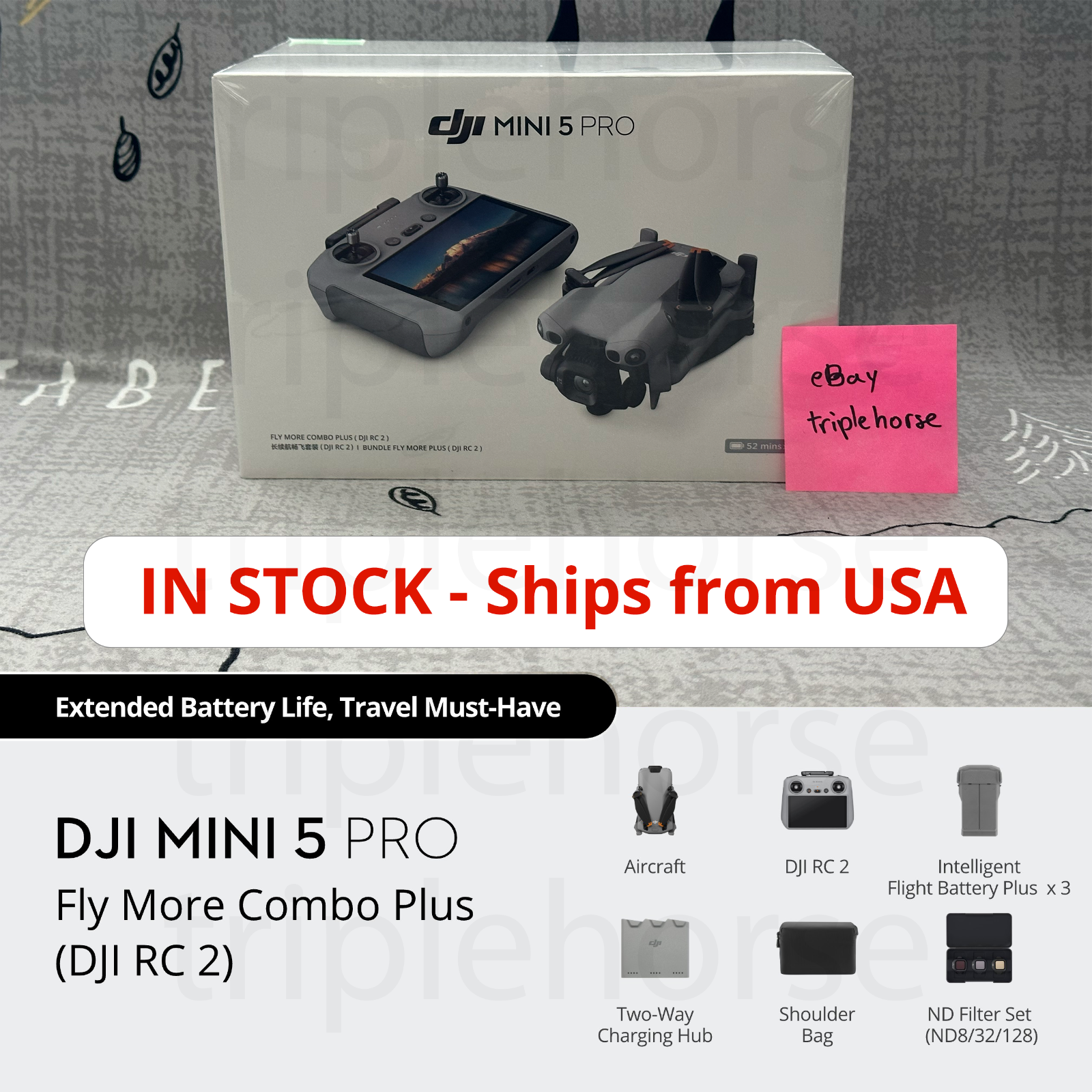 🔥 DJI Mini 5 Pro Fly More Combo Plus (RC2) 🔥 FREE 2 DAY ️ FROM US 🇺🇸 ...