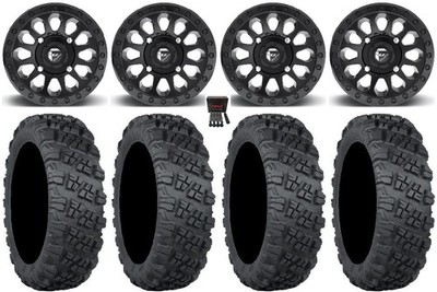 Fuel Vector 14'' Wheels Black 32'' Versa Cross V3 Tires Can-Am Renegade Outlander