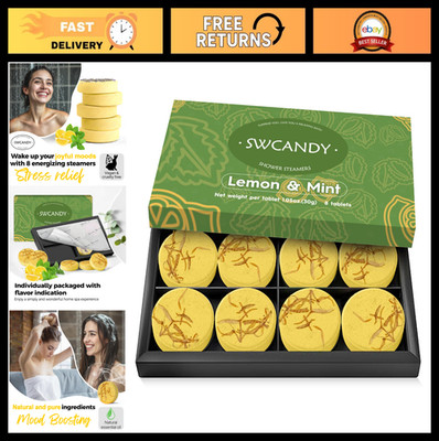 Aromatherapy Shower Steamers - 8 Pcs Lemon Mint Bath Bombs, Relaxation Spa Gifts