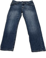Wrangler Boys 10 Husky Straight Leg Blue Denim Jeans Adjustable Waist Cotton