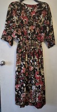Drawstring Waist Multi Sized  Floral Dress With Pockets. Sheer Fabric 18-22