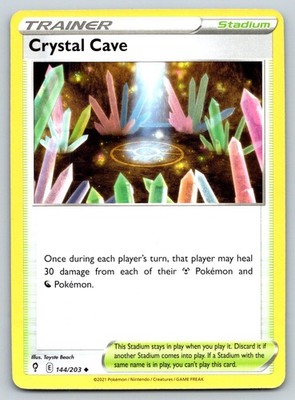 CRYSTAL CAVE 144/203 UC EVOLVING SKIES POKEMON LP BEACH