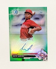 2017 Bowman Chrome 1st Prospect Green Refractor /99 Sixto Sanchez #CPA-SS Auto