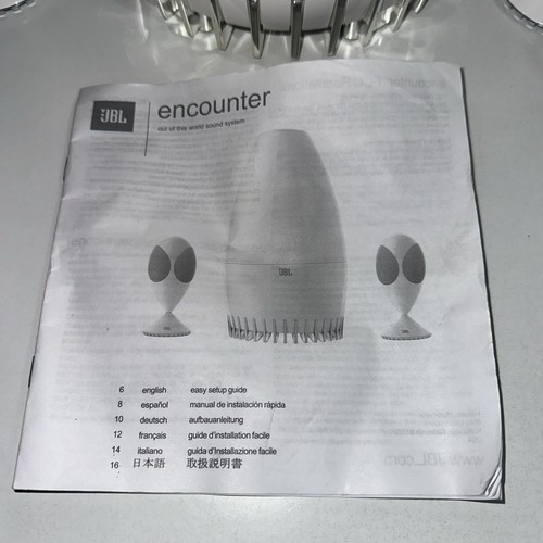 Sistema de Altavoces Multimedia JBL Encounter 2.1 Blanco Grande Huevo Alien Altavoz Raro - Imagen 3 de 9